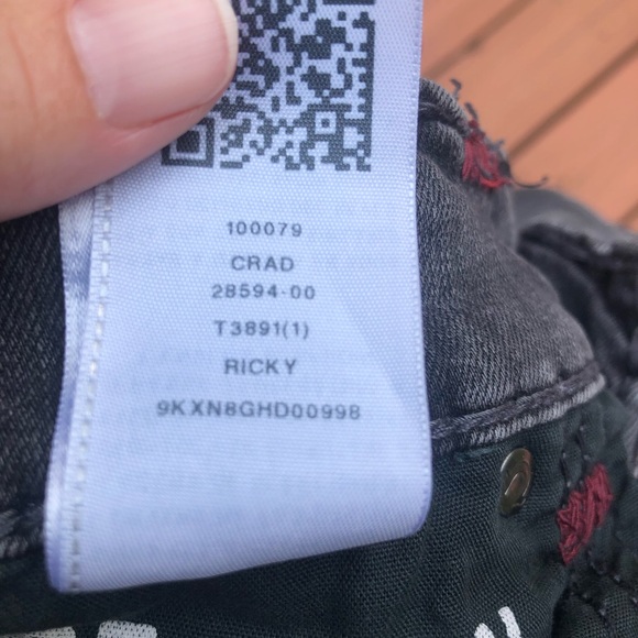 True Religion Ricky Straight Leg Denim T Flap Jeans Dark Grey Size 38 - Picture 12 of 16